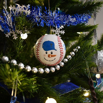 Drillers Christmas Baseball Ornament